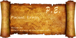 Pacsai Ervin névjegykártya