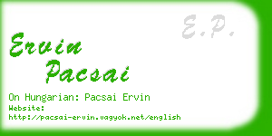 ervin pacsai business card